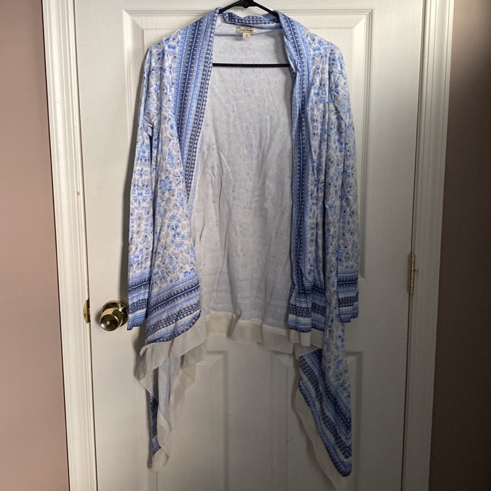 Lucky Brand Blue Floral Cardigan